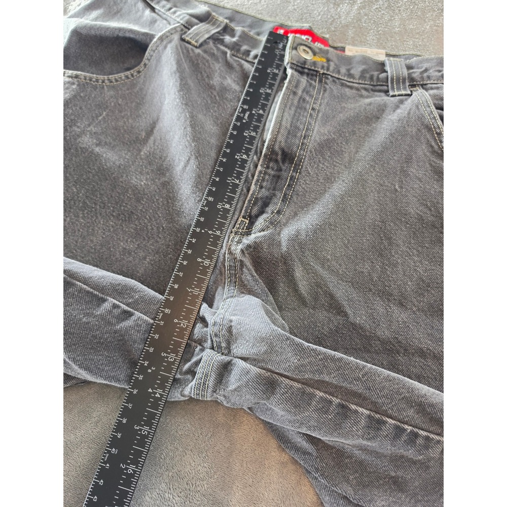 Vtg 90s JNCO 8-Ball Black Denim Jorts Size 38 Baggy Skate Shorts Embroidered - Picture 8 of 11